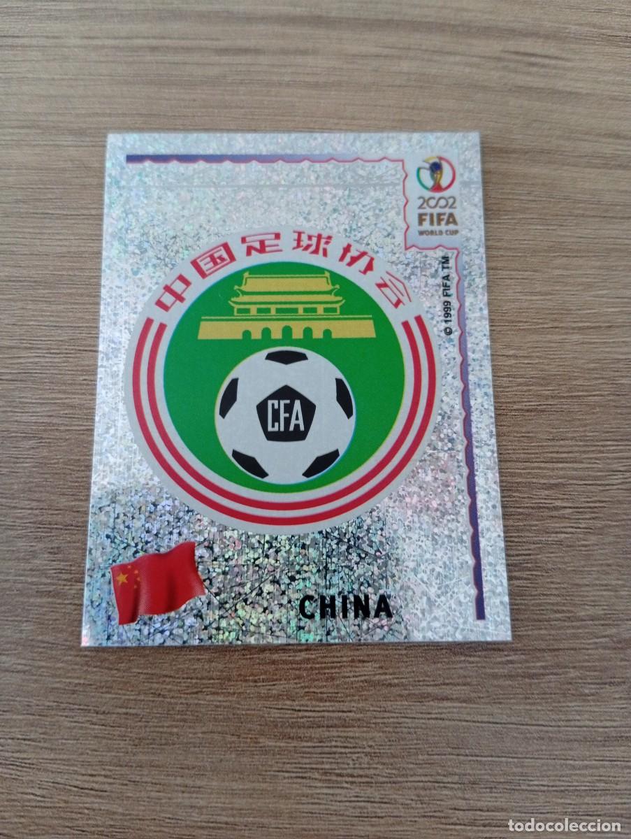 Cromos de f&uacute;tbol: ESCUDO CHINA 206 MUNDIAL KOREA JAPON 2002 02 PANINI NUNCA PEGADO