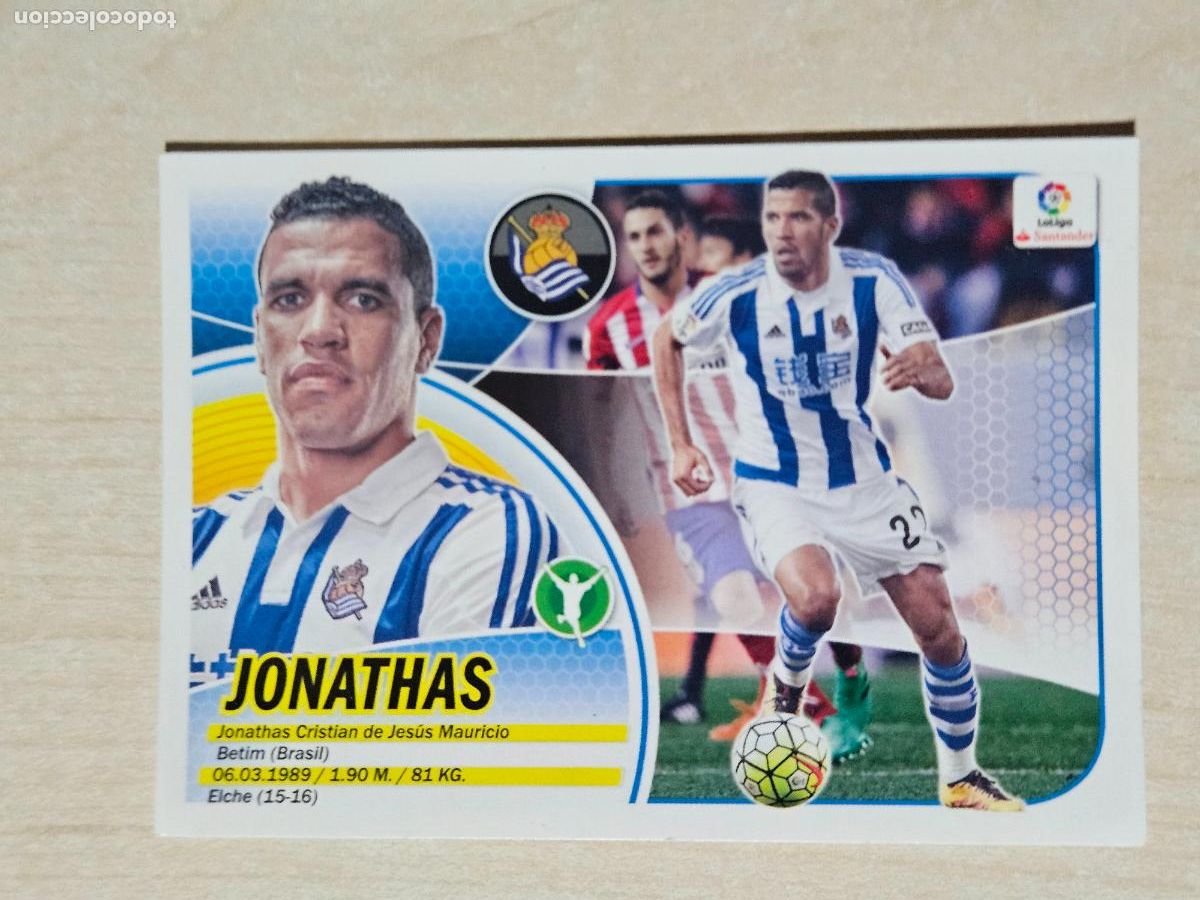 Cromos de f&uacute;tbol: 13B CROMO JONATAS - ESTE 2016 17 - 16 17 - CROMO SIN PEGAR - REAL SOCIEDAD