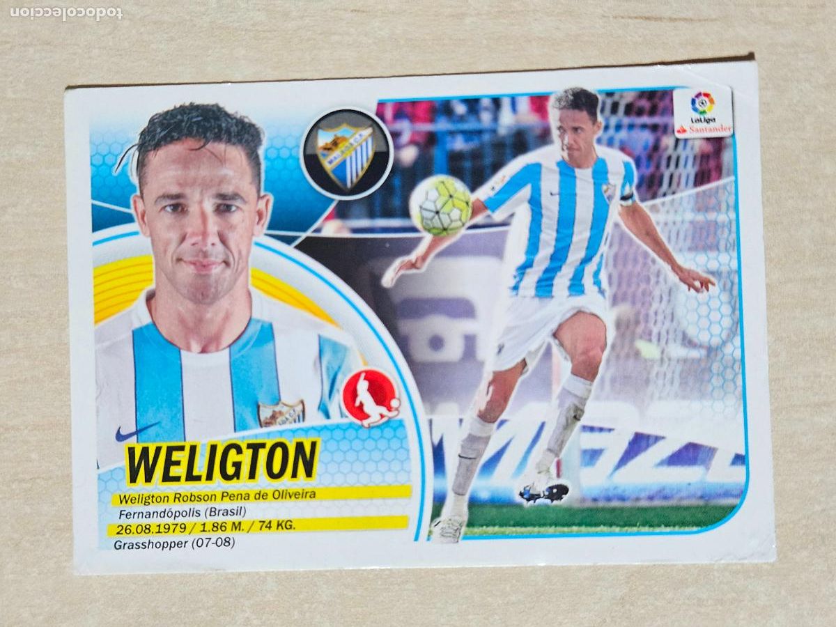 Cromos de f&uacute;tbol: 5 CROMO WELIGTON - ESTE 2016 17 - 16 17 - CROMO SIN PEGAR - MALAGA