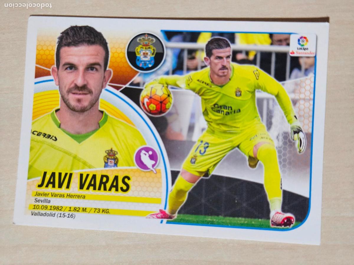 Cromos de f&uacute;tbol: 1 CROMO JAVI VARAS - ESTE 2016 17 - 16 17 - CROMO SIN PEGAR - LAS PALMAS