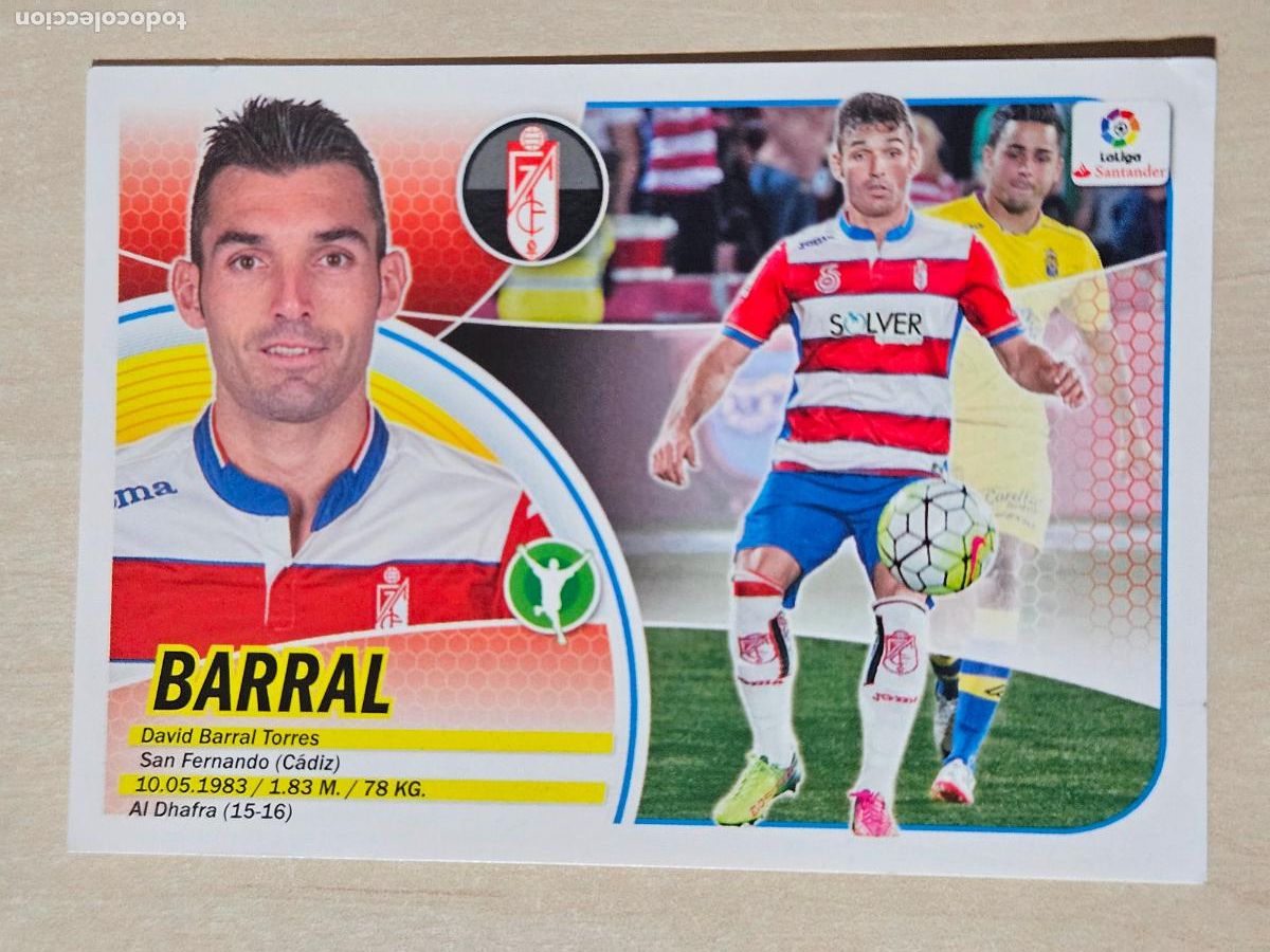 Cromos de f&uacute;tbol: 15B CROMO BARRAL - ESTE 2016 17 - 16 17 - CROMO SIN PEGAR - GRANADA