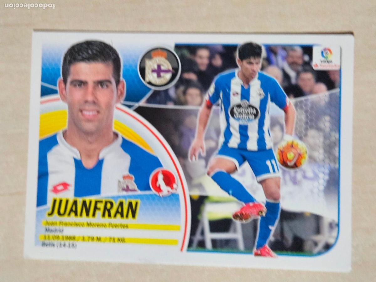 Cromos de f&uacute;tbol: 3B CROMO JUANFRAN - ESTE 2016 17 - 16 17 - CROMO SIN PEGAR - DEPORTIVO DE LA CORU&Ntilde;A