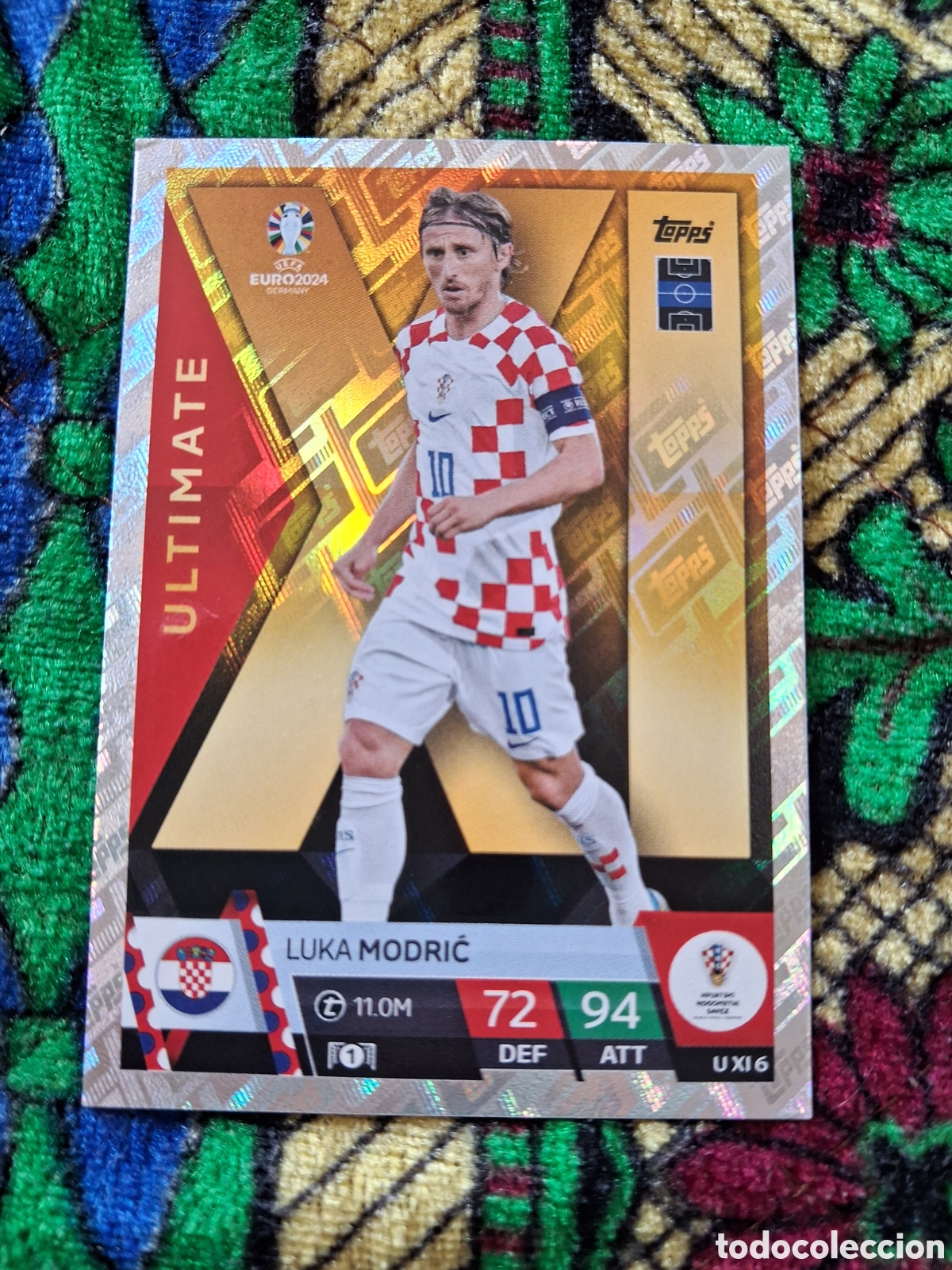 Fu&szlig;ball-Sticker: U XI 6 LUKA MODRIC CROACIA ULTIMATE XI FICHAS ALBUM TOPPS UEFA EURO 2024 MATCH ATTAX