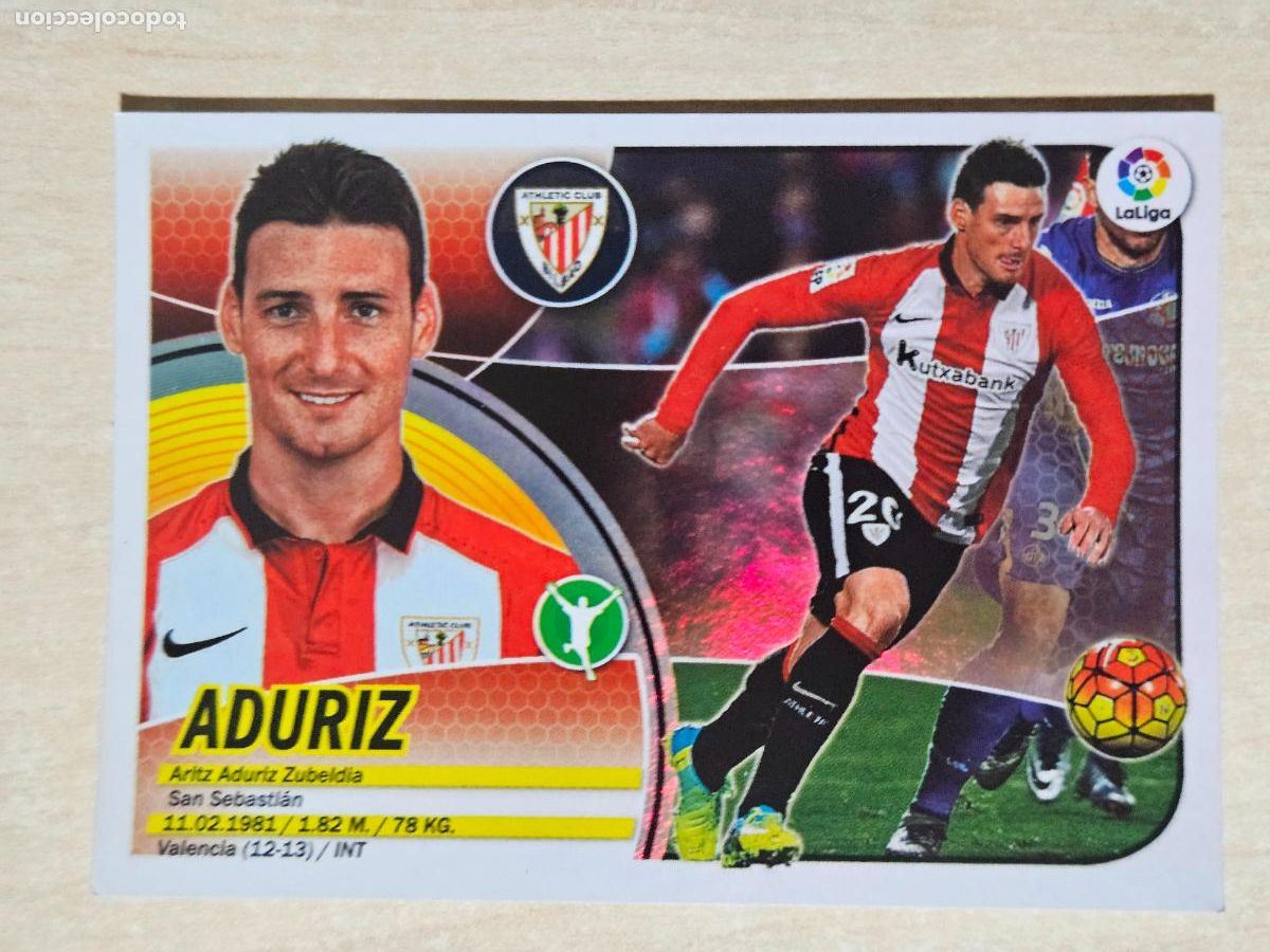 Cartes &agrave; collectionner de Football: 16 CROMO ADURIZ - ESTE 2016 17 - 16 17 - CROMO SIN PEGAR - ATHLETIC DE BILBAO