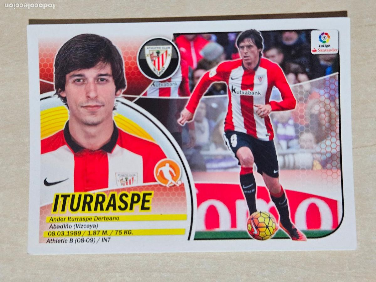 Cromos de f&uacute;tbol: 10A CROMO ITURRASPE - ESTE 2016 17 - 16 17 - CROMO SIN PEGAR - ATHLETIC DE BILBAO