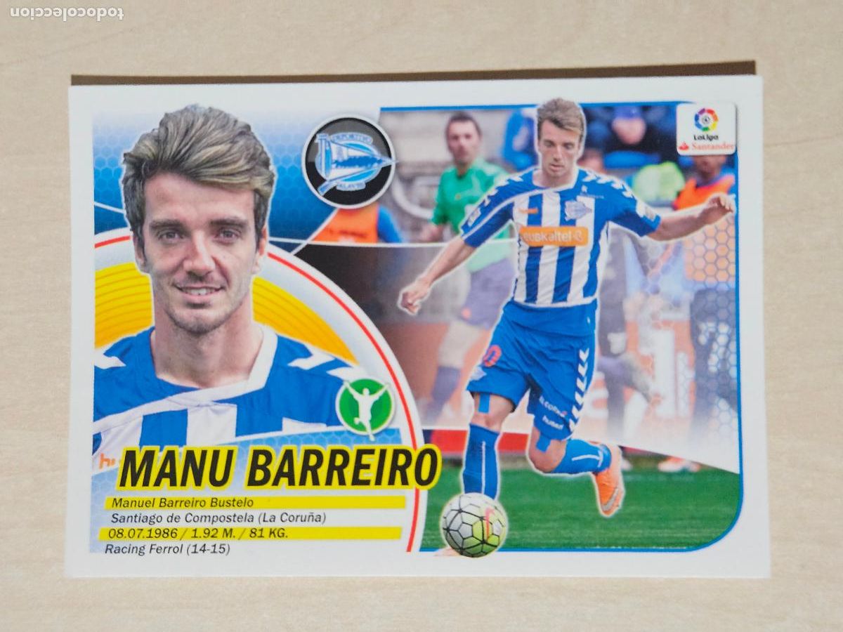 Cromos de f&uacute;tbol: 14A CROMO MANU BARREIRO - ESTE 2016 17 - 16 17 - CROMO SIN PEGAR - ALAVES