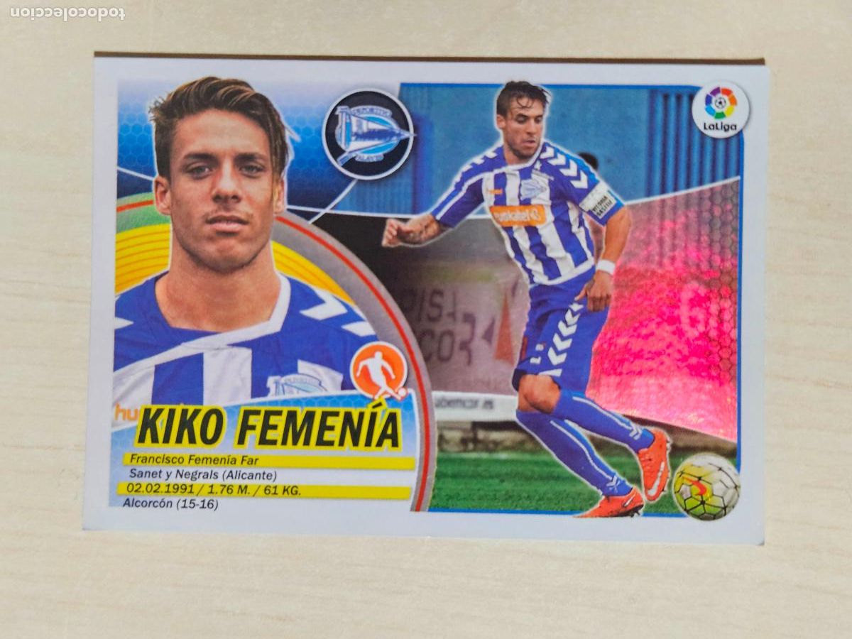 Cromos de f&uacute;tbol: 13 CROMO KIKO FEMENIA - ESTE 2016 17 - 16 17 - CROMO SIN PEGAR - ALAVES