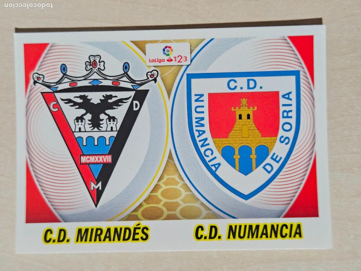 Cromos de f&uacute;tbol: 7 CROMO ESCUDO 2&ordf; DIVISION - ESTE 2016 17 - 16 17 - CROMO SIN PEGAR - MIRANDES/NUMANCIA