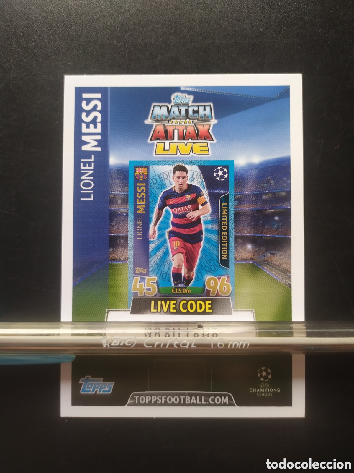 Cromos de f&uacute;tbol: UEFA Champions match attax topps 2015 2016 15 16 live code Messi Barcelona