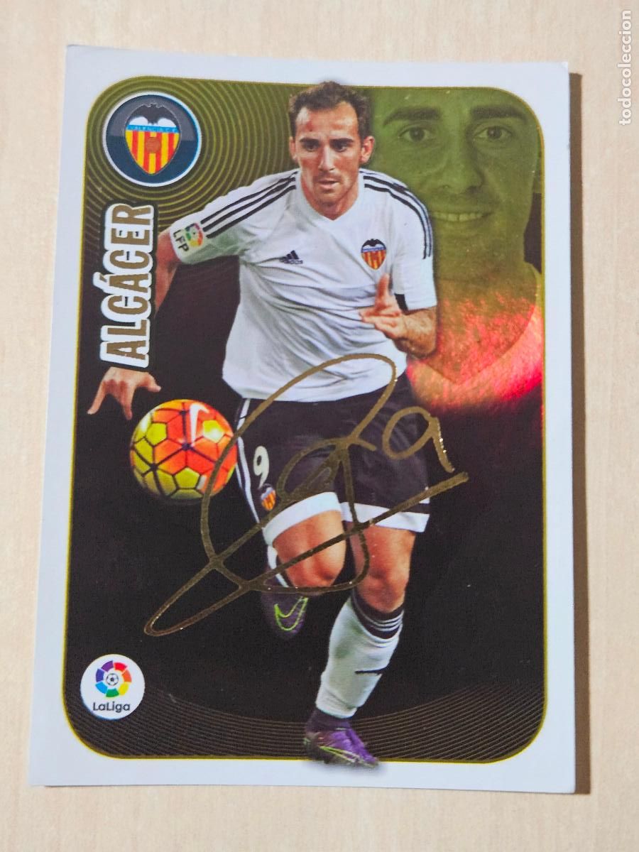 Cromos de f&uacute;tbol: SERIE ORO N&ordm; 2 ALCACER - ESTE 2016 17 - 16 17 - CROMO SIN PEGAR - VERSI&Oacute;N 2 LETRAS TRASERA