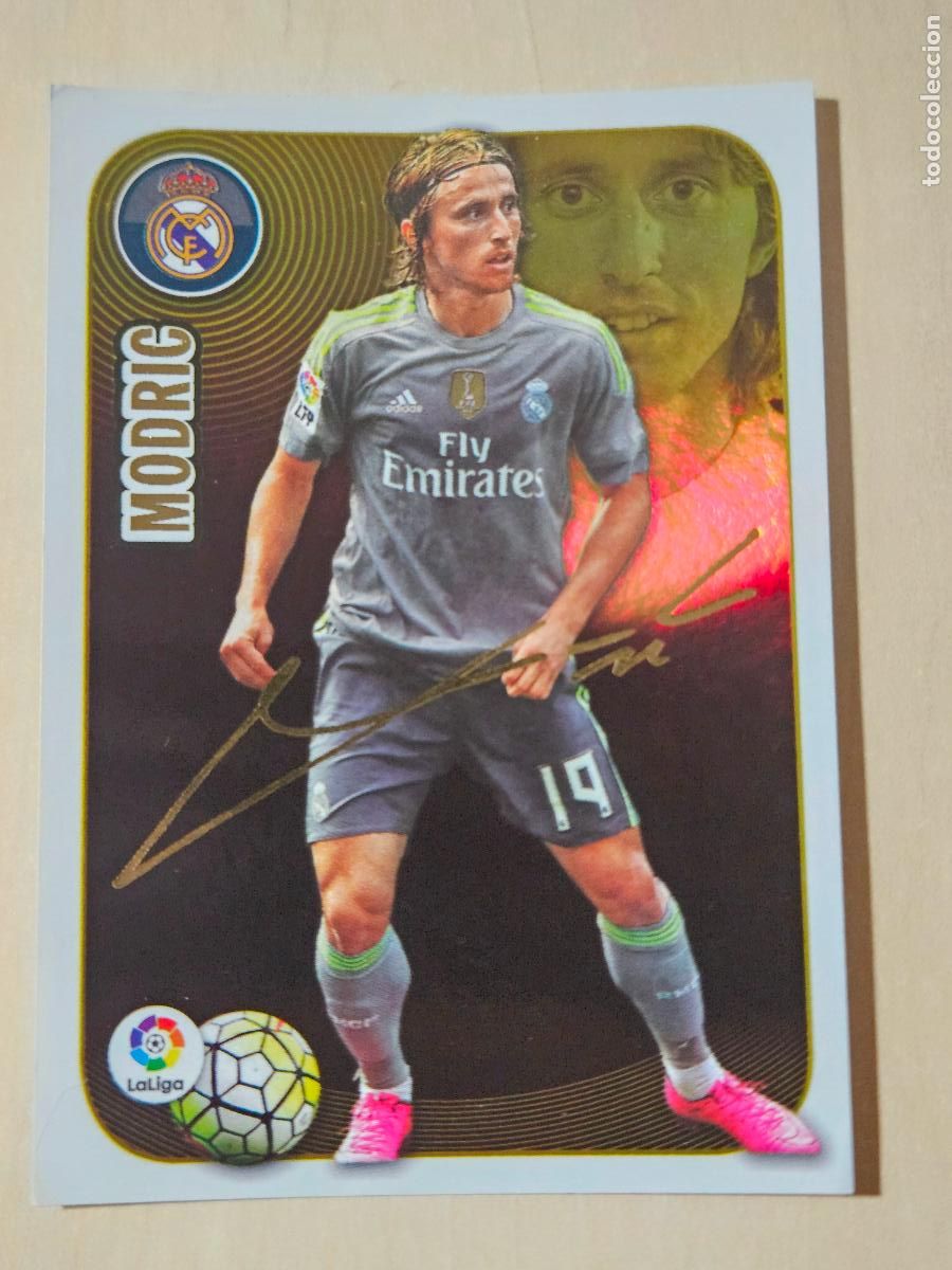 Cromos de f&uacute;tbol: SERIE ORO N&ordm; 12 MODRIC - ESTE 2016 17 - 16 17 - CROMO SIN PEGAR - VERSI&Oacute;N 2 LETRAS TRASERA