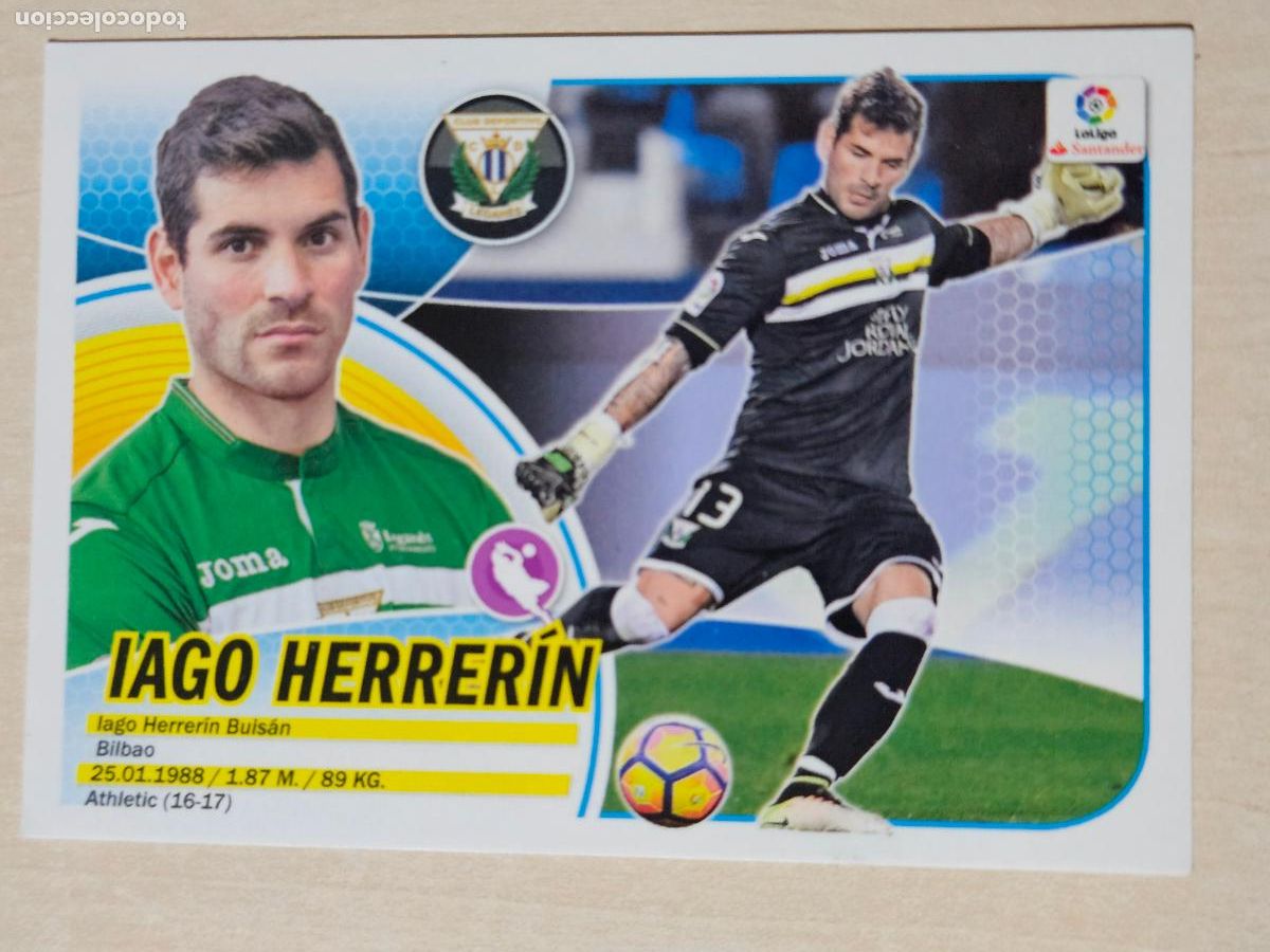 Fu&szlig;ball-Sticker: EDICIONES ESTE 2016 17 FICHAJE INVIERNO N&ordm; 18 IAGO HERRERIN - CROMO SIN PEGAR