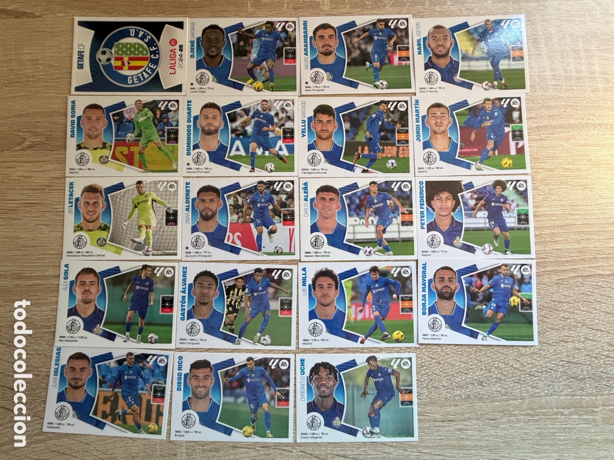 Cartes &agrave; collectionner de Football: GETAFE CF SET COMPLETO CROMOS ESTE LALIGA 2024 2025 24 25 PANINI
