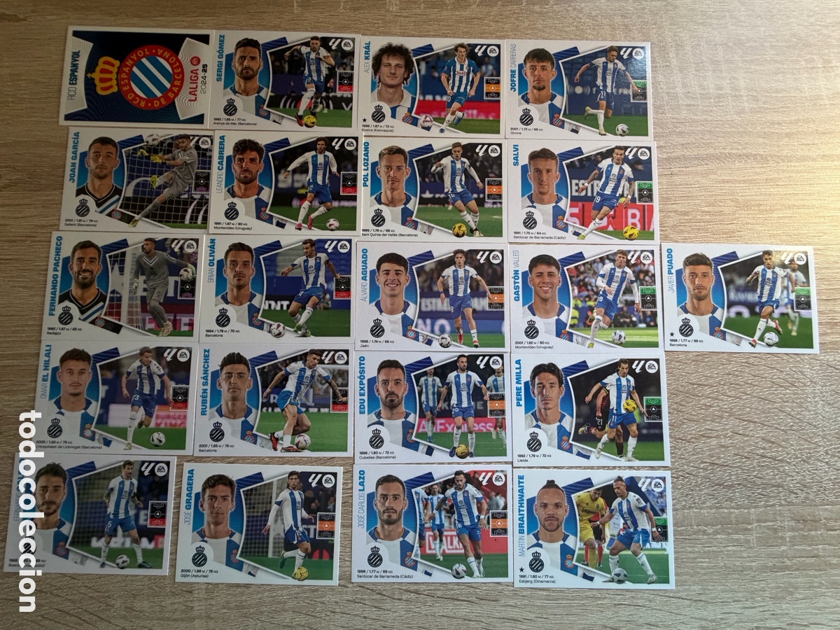 Fu&szlig;ball-Sticker: RCD ESPANYOL SET COMPLETO CROMOS ESTE LALIGA 2024 2025 24 25 PANINI