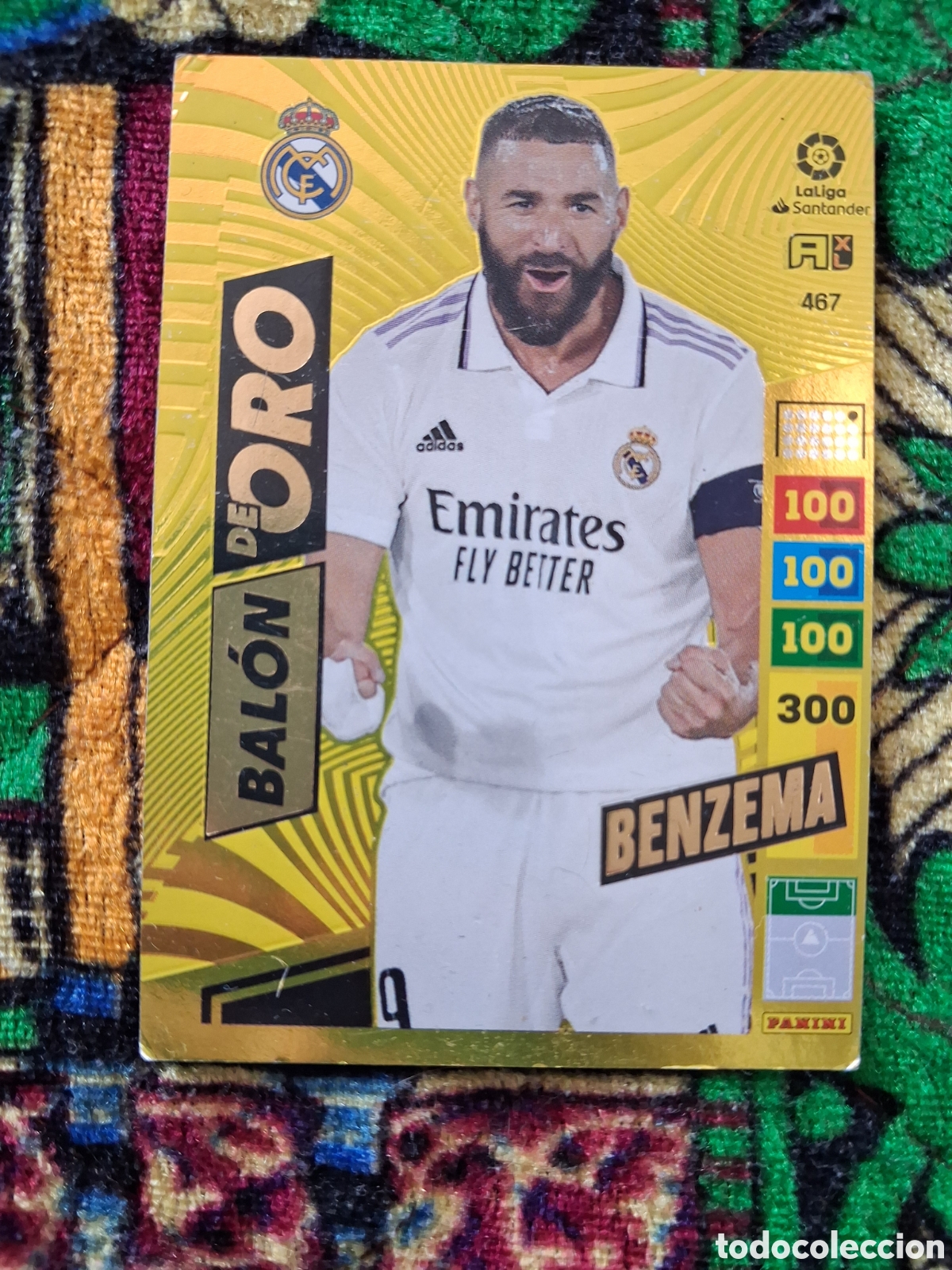 Cromos de f&uacute;tbol: 467 BENZEMA REAL MADRID BAL&Oacute;N DE ORO ADRENALYN 2022 2023 22 23