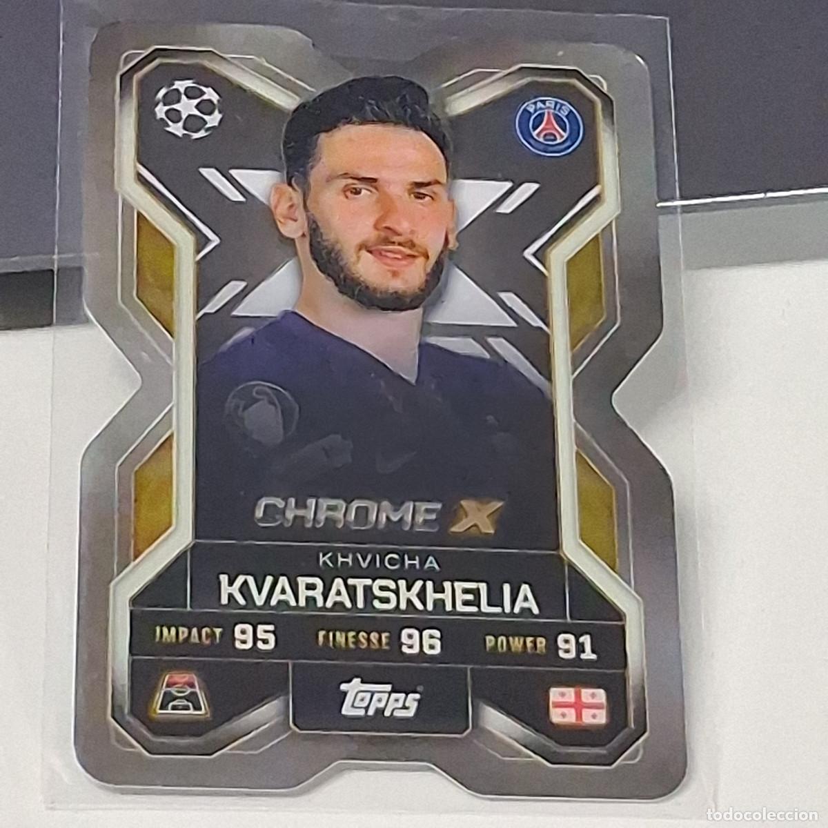 Cromos de f&uacute;tbol: D9 CX7 CX 7 KVARATSKHELIA PARIS PSG CHROME X MATCH ATTAX CHAMPIONS LEAGUE 2025-26 EXTRA TOPPS