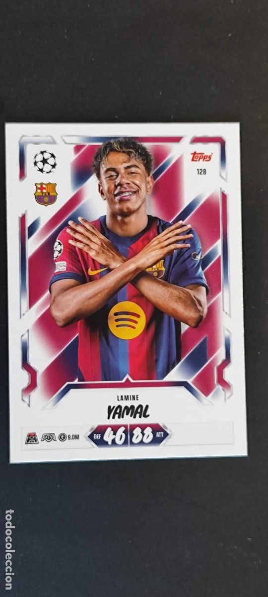 Fu&szlig;ball-Sticker: 20 ANIVERSARIO MATCH ATTAX 26/27 UCL CARD BASIC LAMINE YAMAL FC BARCELONA # 129 TOPPS