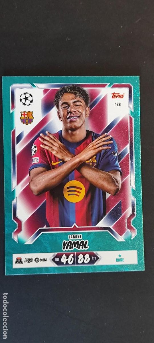 Football Stickers: 20 ANIVERSARIO MATCH ATTAX 26/27 UCL CARD PARALELA VERDE LAMINE YAMAL FC BARCELONA # 129 TOPPS