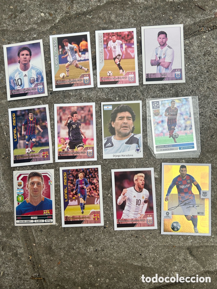 Fu&szlig;ball-Sticker: Messi FC Barcelona y Selecci&oacute;n Argentina Cromos Antiguos