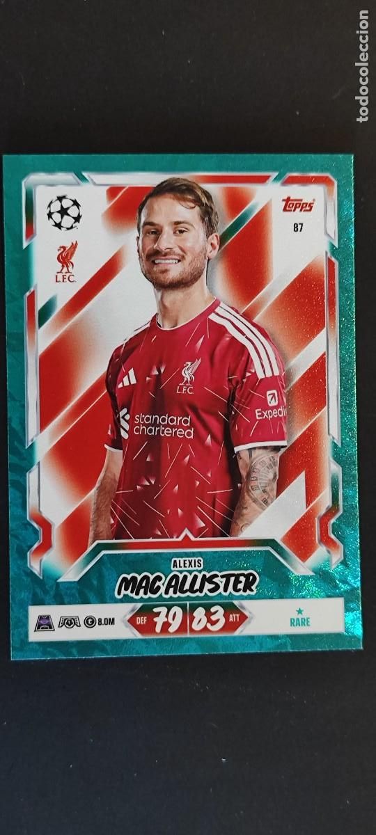 Cartes &agrave; collectionner de Football: 20 ANIVERSARIO MATCH ATTAX 26/27 UCL CARD PARALELA VERDE MAC ALLISTER LIVERPPOL # 87 TOPPS