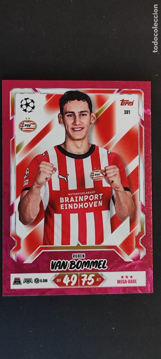 Fu&szlig;ball-Sticker: 20 ANIVERSARIO MATCH ATTAX 26/27 UCL CARD PARALELA PURPURA VAN BOMMEL PSV # 381 TOPPS