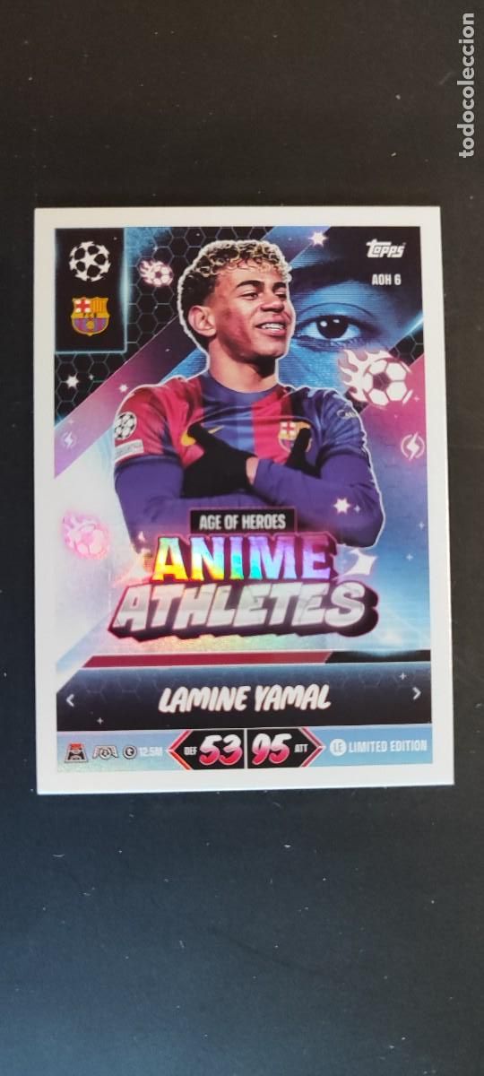 Football Stickers: 20 ANIVERSARIO MATCH ATTAX 26/27 UCL CARD ANIME LAMINE YAMAL FC BARCELONA LE # AOH 6 TOPPS