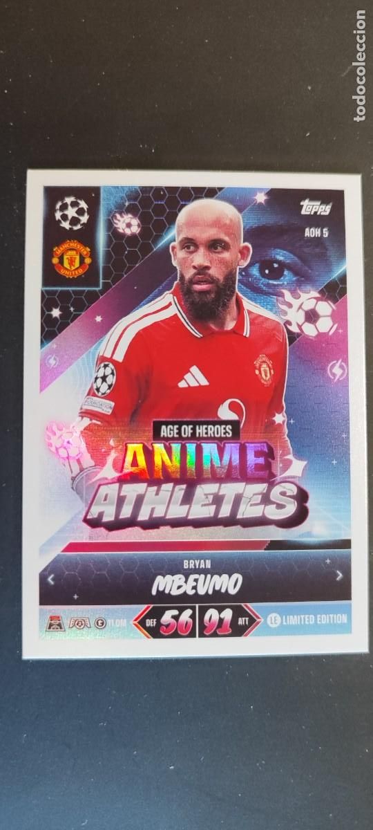 Football Stickers: 20 ANIVERSARIO MATCH ATTAX 26/27 UCL CARD ANIME MBEUMO MANCHESTER UNITED LE # AOH 5 TOPPS
