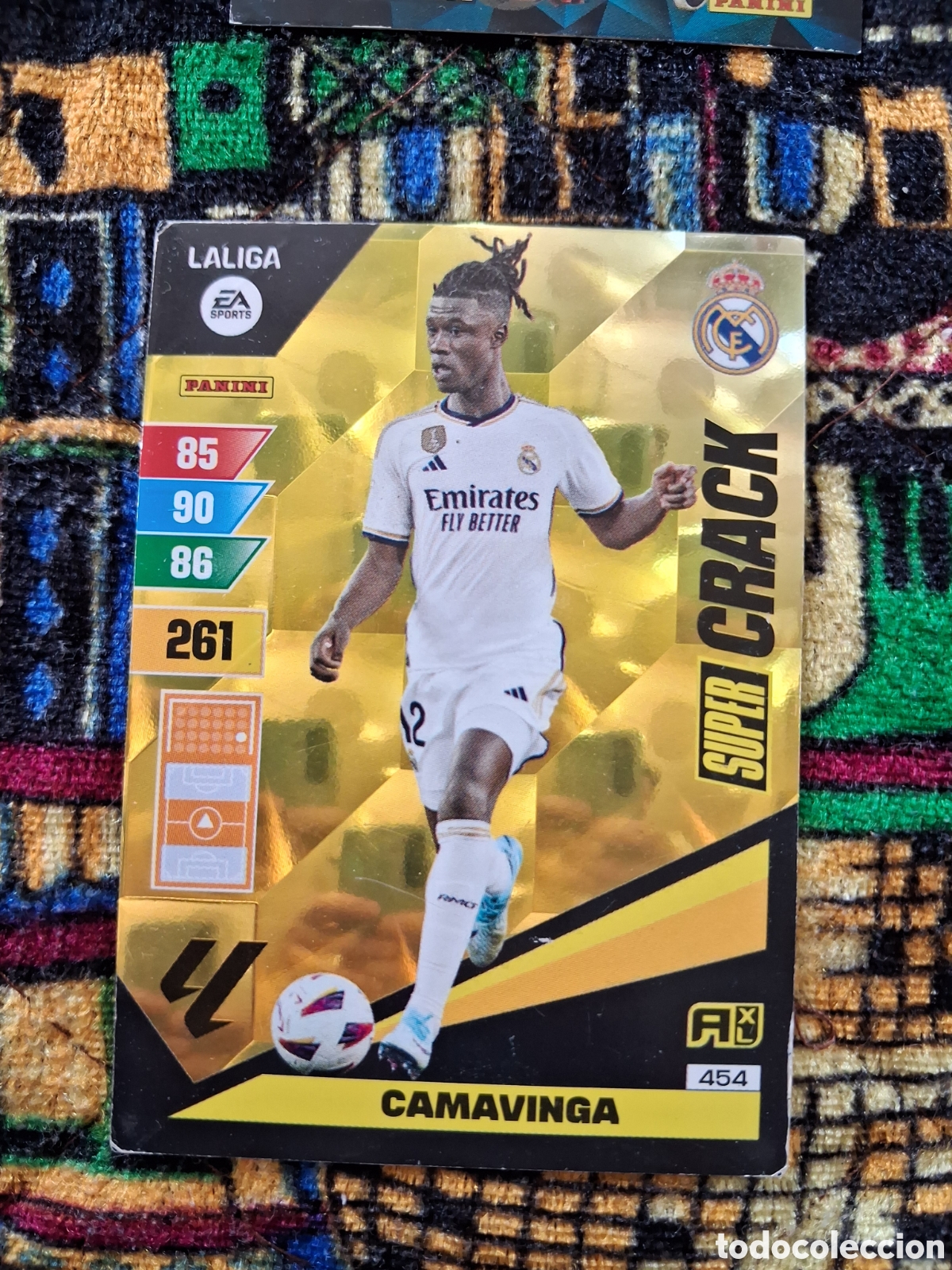 Cromos de f&uacute;tbol: C809. Camavinga s&uacute;per crack n&uacute;mero 454 del Real Madrid cromo Adrenalyn XL 23-24 2023-2024
