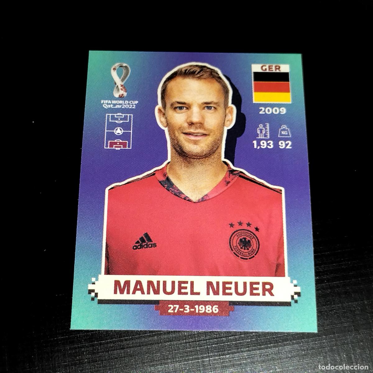 Cromos de f&uacute;tbol: GER 3 MANUEL NEUER ALEMANIA CROMOS STICKER MUNDIAL QTAR 22 2022 FIFA WORLD CUP PANINI