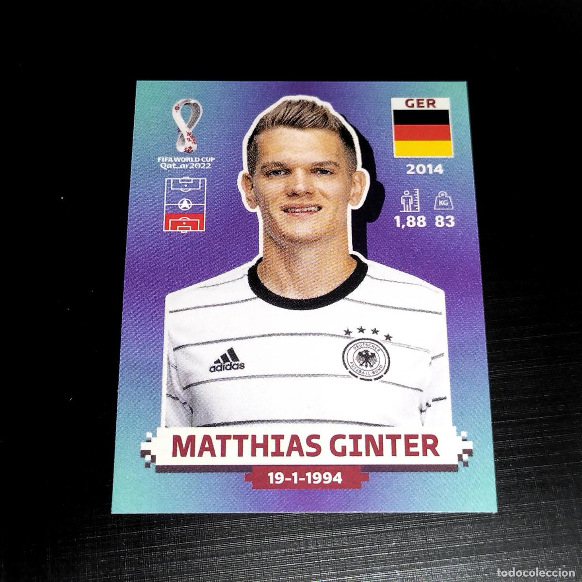 Cromos de f&uacute;tbol: GER 5 MATTHIAS GINTER ALEMANIA CROMOS STICKER MUNDIAL QTAR 22 2022 FIFA WORLD CUP PANINI