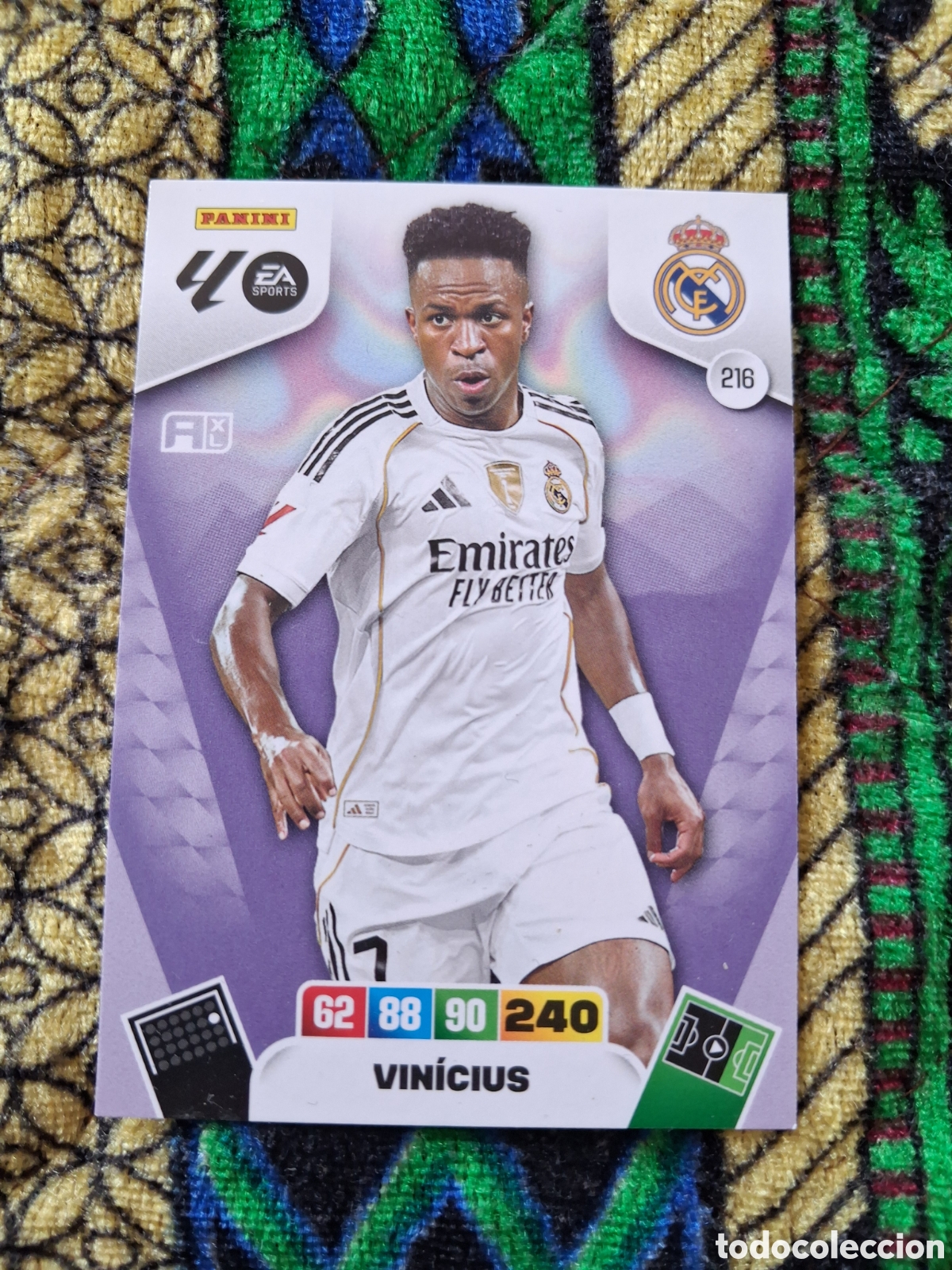Cromos de f&uacute;tbol: 216 VINICIUS REAL MADRID ADRENALYN XL LIGA 2025 2026