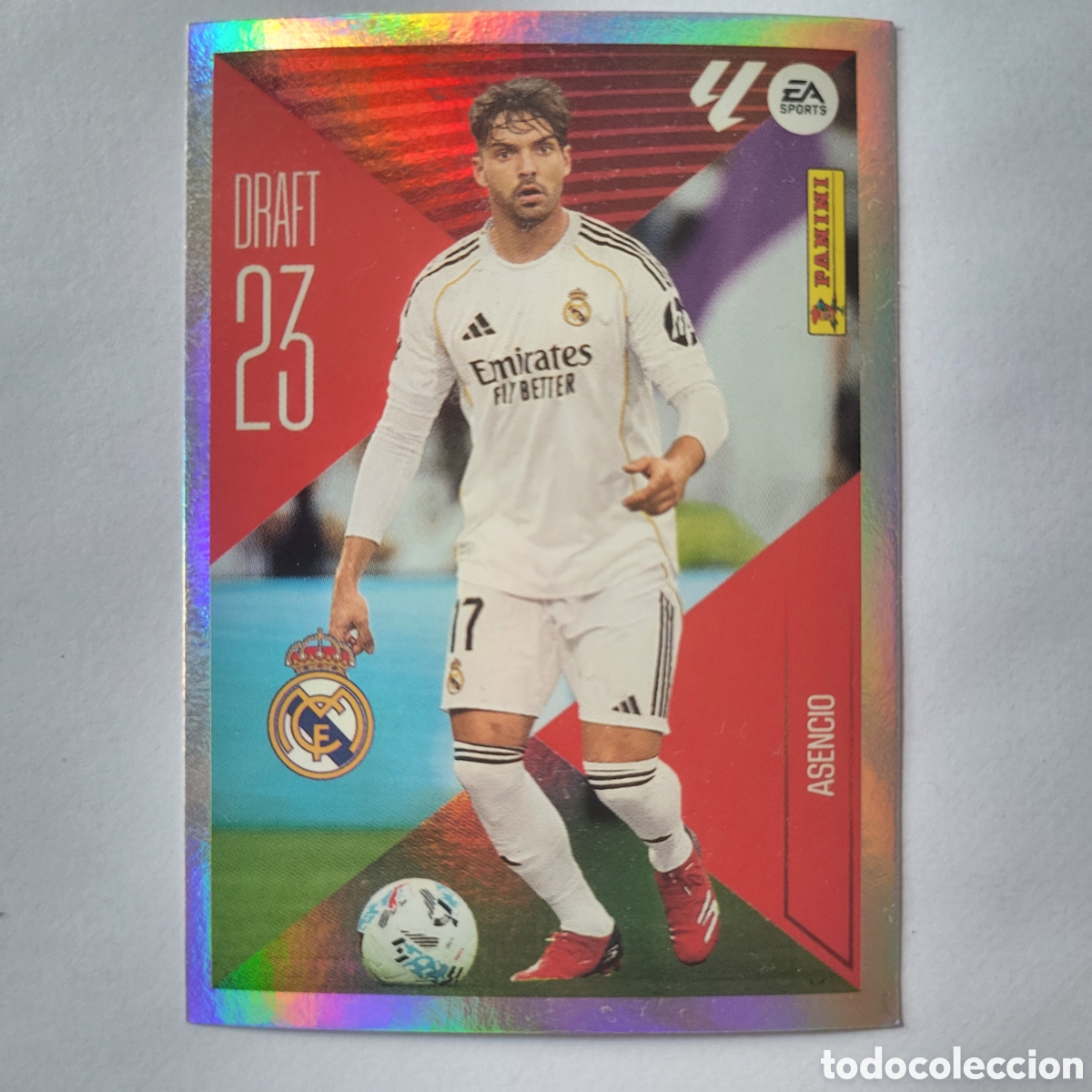 Cromos de f&uacute;tbol: 1 Asencio Real Madrid [Draft 23, Sticker] / La Liga Este 2026