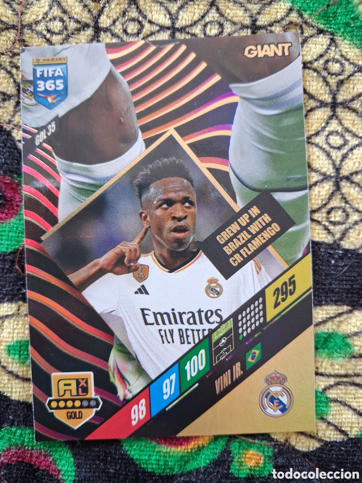 Cromos de f&uacute;tbol: GOL 35 VINI JR VINICIUS (REAL MADRID) GIANT PANINI ADRENALYN XL FIFA 365 2024 24