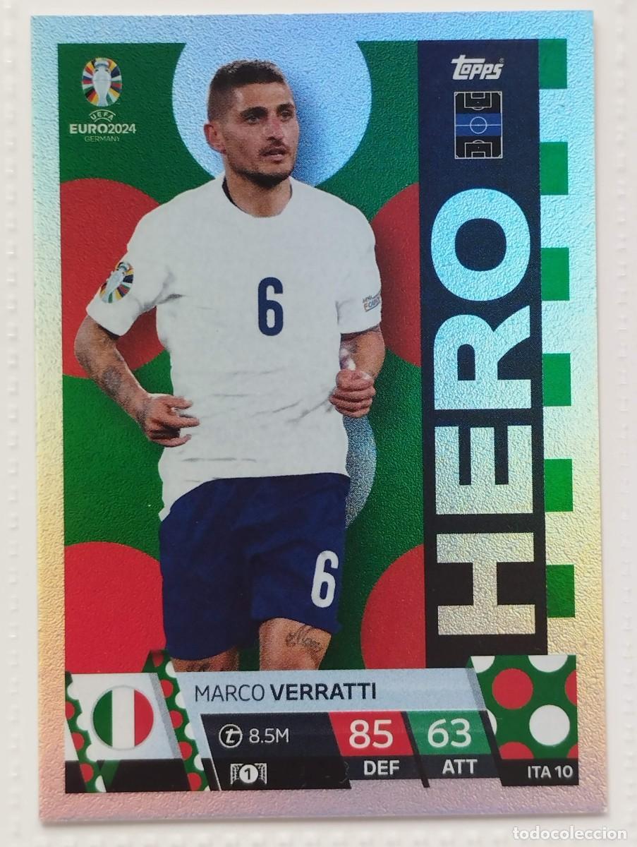 Cromos de f&uacute;tbol: CROMO CARD EURO 24 EUROCOPA 2024 MATCH ATTAX ITALIA ITA 10 VERRATI HERO