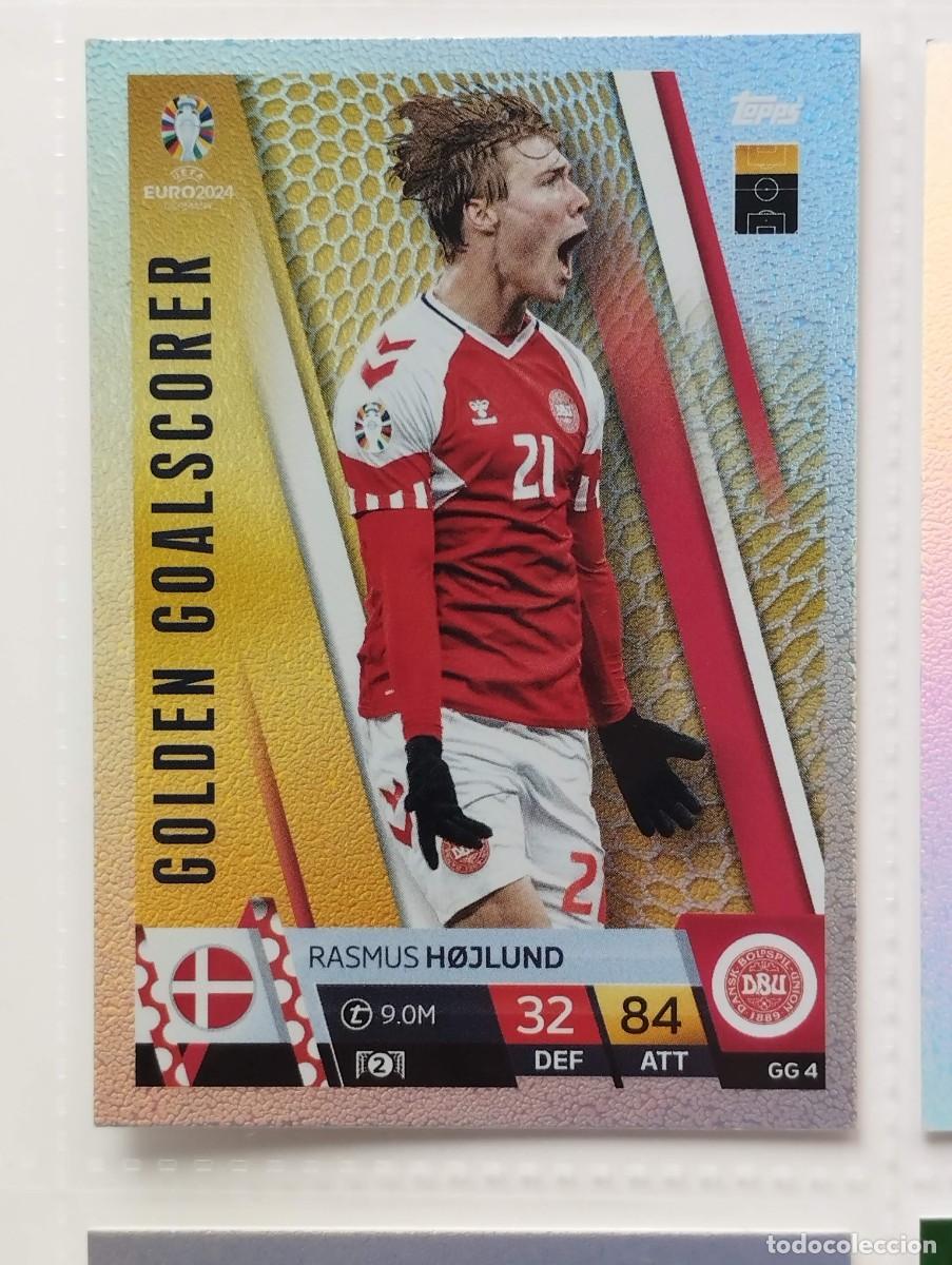Cromos de f&uacute;tbol: CROMO CARD EURO 24 EUROCOPA 2024 MATCH ATTAX GOLDEN GOALSCORER GG4 GG 4 HOJLUND DINAMARCA