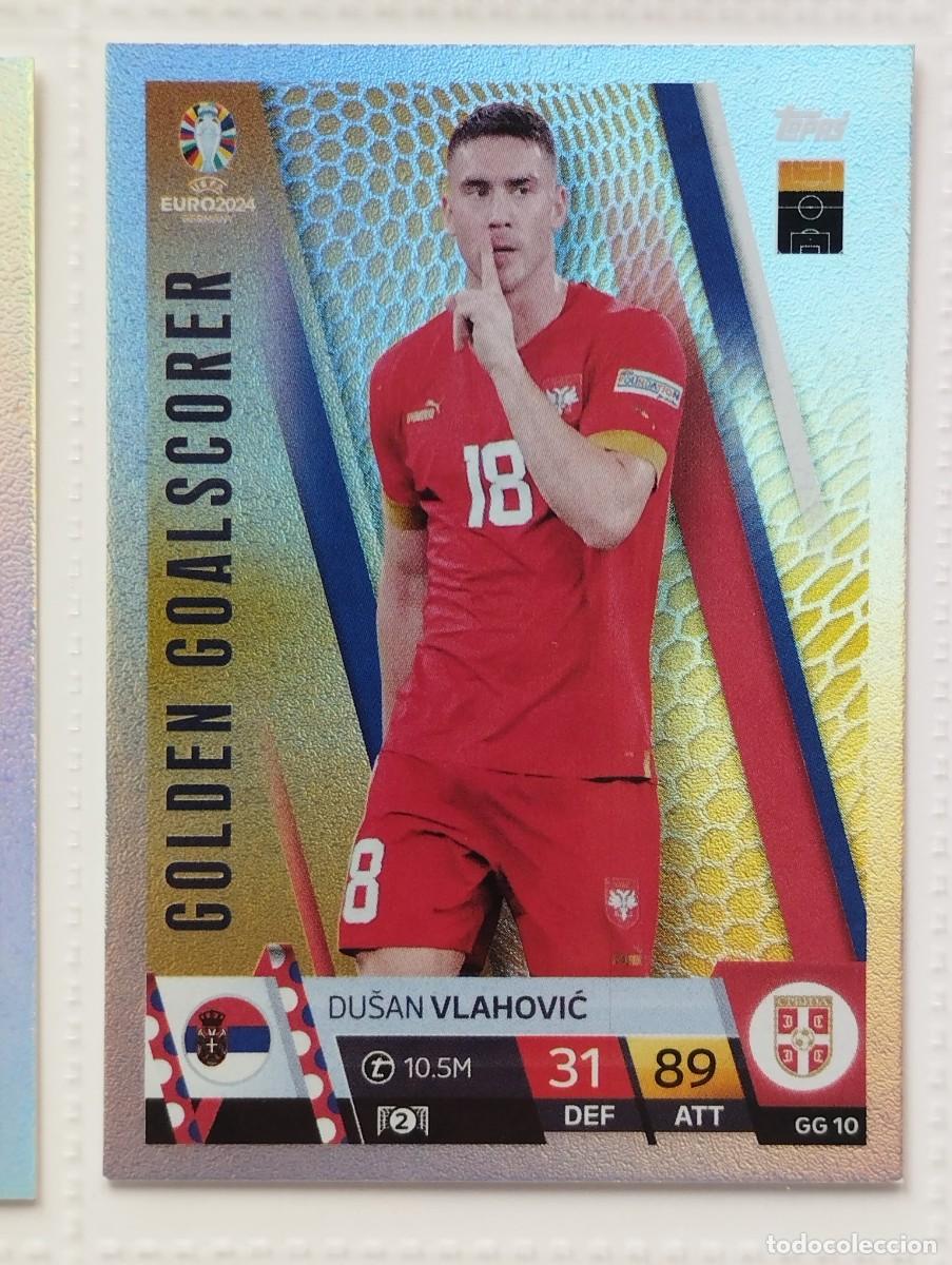 Cromos de f&uacute;tbol: CROMO CARD EURO 24 EUROCOPA 2024 MATCH ATTAX GOLDEN GOALSCORER GG10 GG 10 DUSAN VLAHOVIC SERBIA