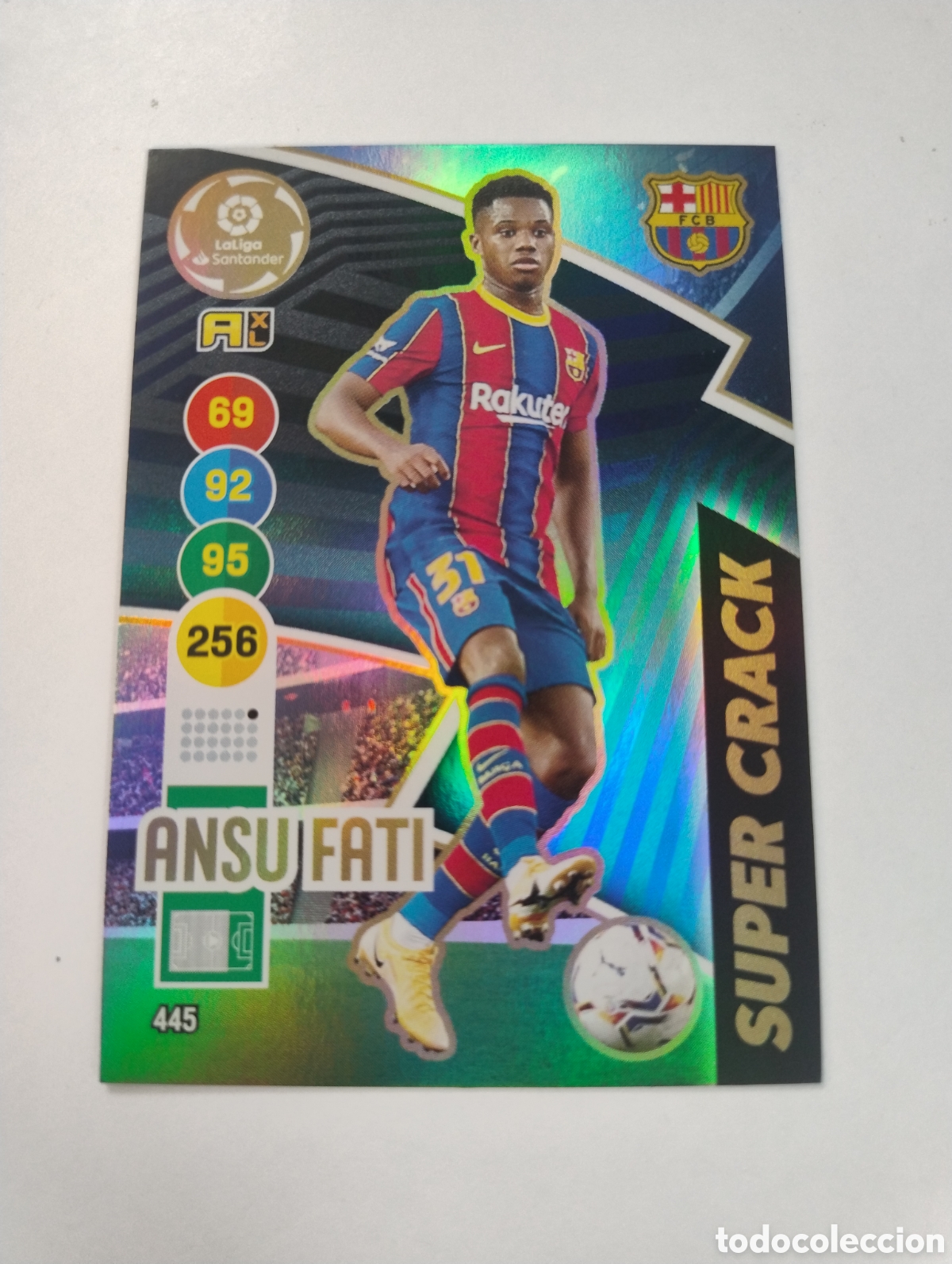 Football Stickers: 445 - Ansu Fati - Barcelona - Adrenalyn XL Liga 2020 - 2021 Super Crack