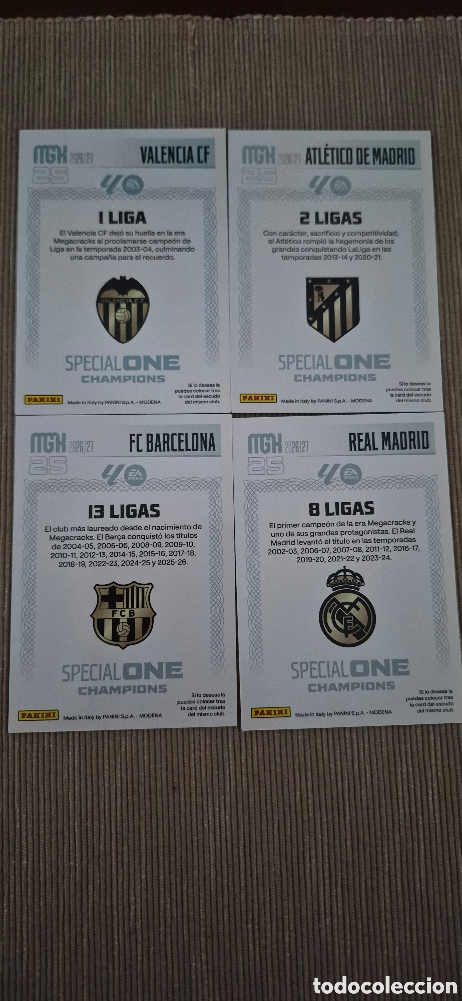 Cromos de f&uacute;tbol: CROMOS MGK SPECIAL ONE CHAMPIONS - Foto 2