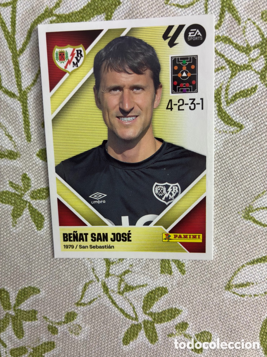 Cromos de f&uacute;tbol: Cromo Be&ntilde;at San Jos&eacute; Entrenador N&ordm; 2 Rayo Vallecano - Colecci&oacute;n Este Panini Liga 2026-27 (Sin Pegar)
