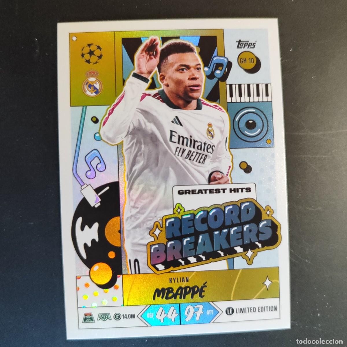 Cromos de f&uacute;tbol: 20 ANIVERSARIO MATCH ATTAX 26/27 UCL CARD RECORD BREAKERS MBAPPE REAL MADRID LE # GH 10 TOPPS