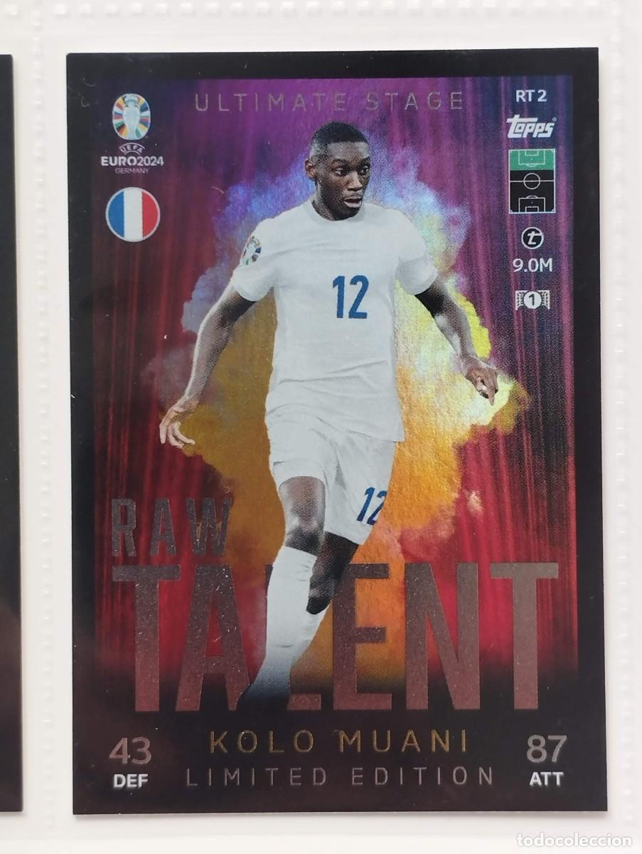 Cromos de f&uacute;tbol: CROMO CARD EURO 24 EUROCOPA 2024 MATCH ATTAX RAW TALENT LIMITED EDITION KOLO MUANI FRANCIA