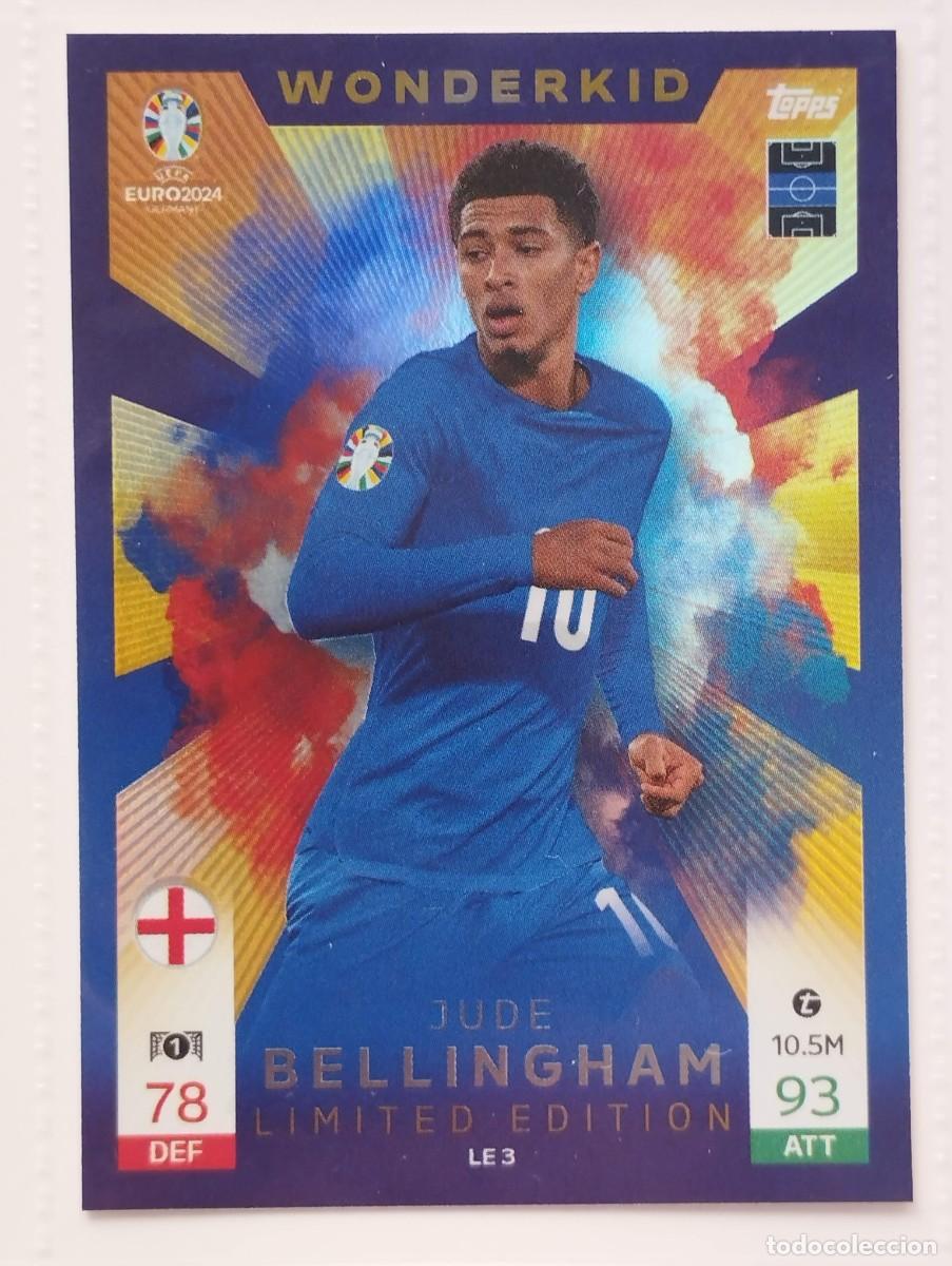 Cromos de f&uacute;tbol: CROMO CARD EURO 24 EUROCOPA 2024 MATCH ATTAX WONDERKID LE3 LE 3 BELLINGHAM INGLATERRA