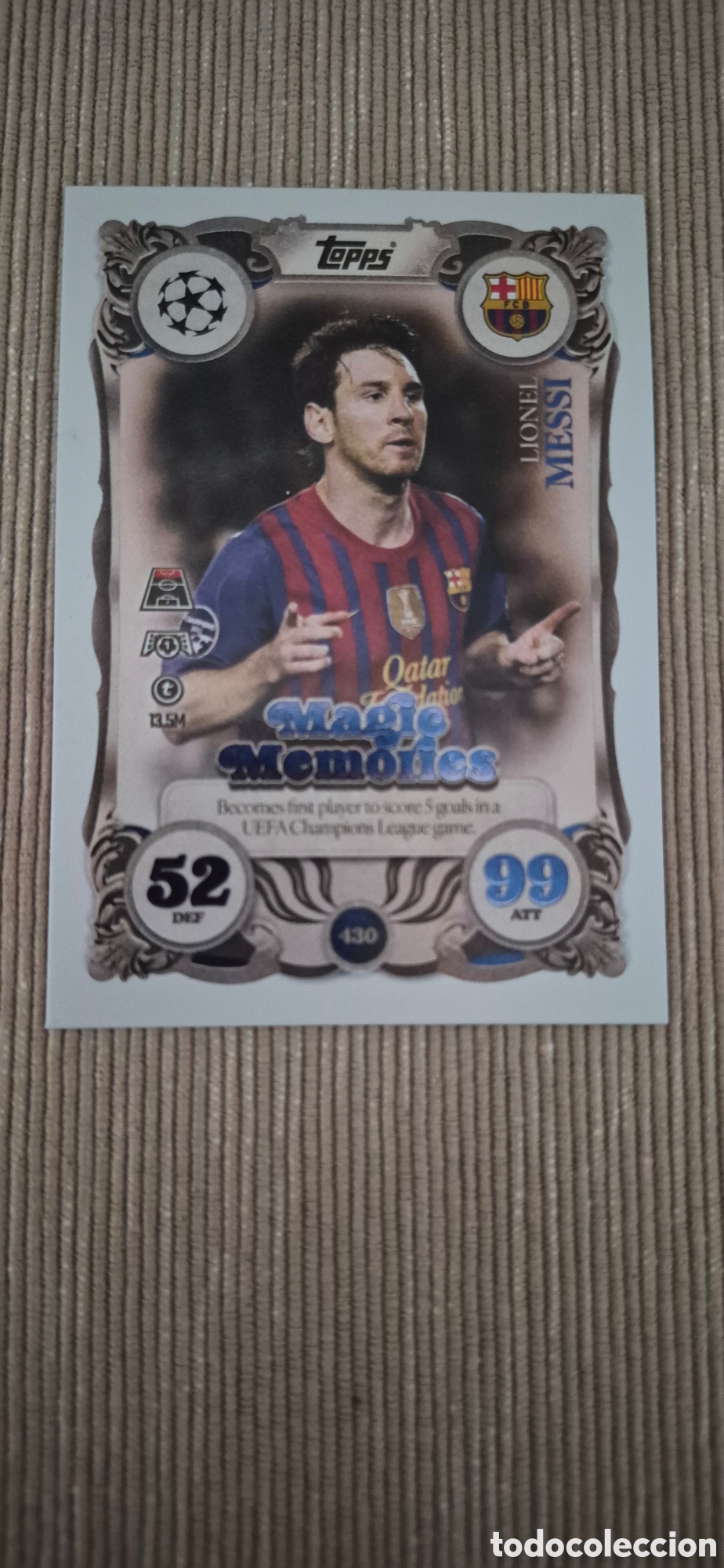Cromos de f&uacute;tbol: CROMO MESSI MATCH ATTAX