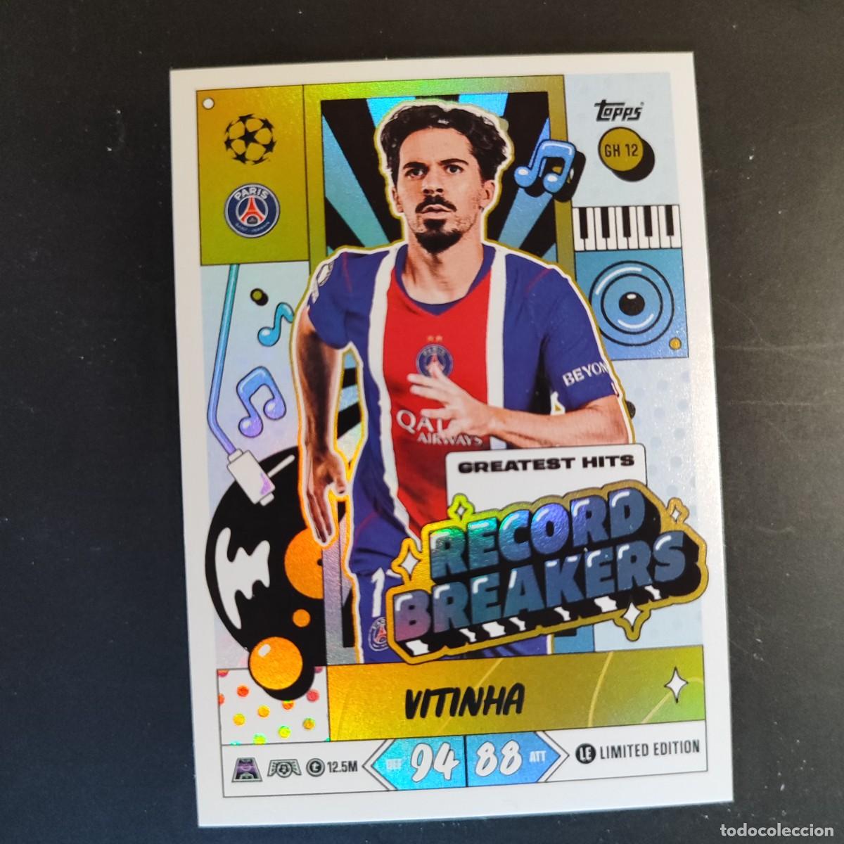 Cromos de Futebol: 20 ANIVERSARIO MATCH ATTAX 26/27 UCL CARD RECORD BREAKERS VITINHA PSG LE # GH 12 TOPPS