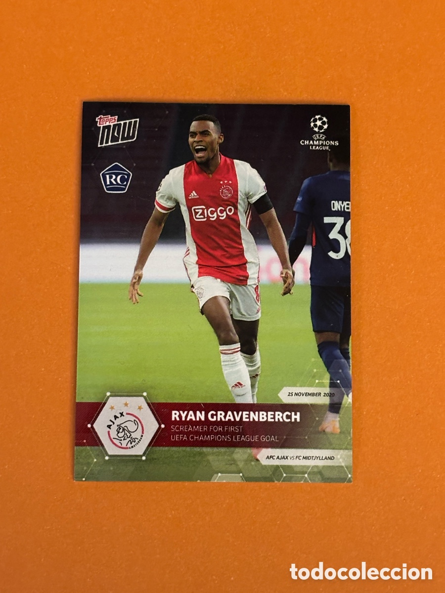 Cromos de f&uacute;tbol: Topps Now 2020 UCL #023 Ryan Gravenberch Ajax