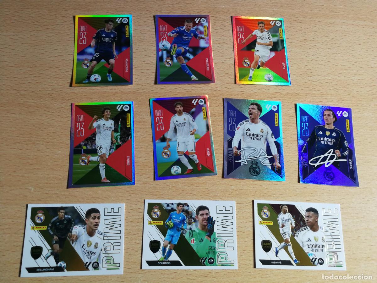 Cromos de f&uacute;tbol: 10 Cromos Brillantes Real Madrid Este 26/27 Huijsen, Mastantuono, Pitarch , nuevos de sobre
