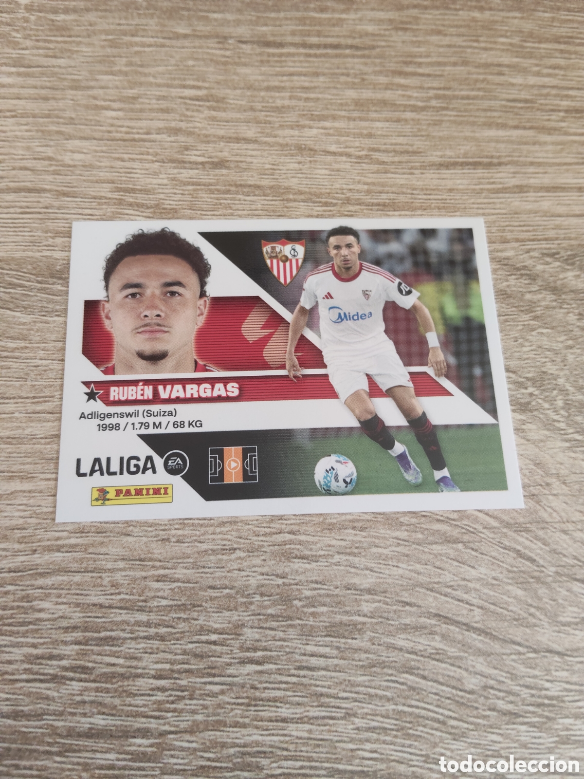 Cromos de f&uacute;tbol: Vargas Sevilla liga 2026 2027 26 27 ediciones este