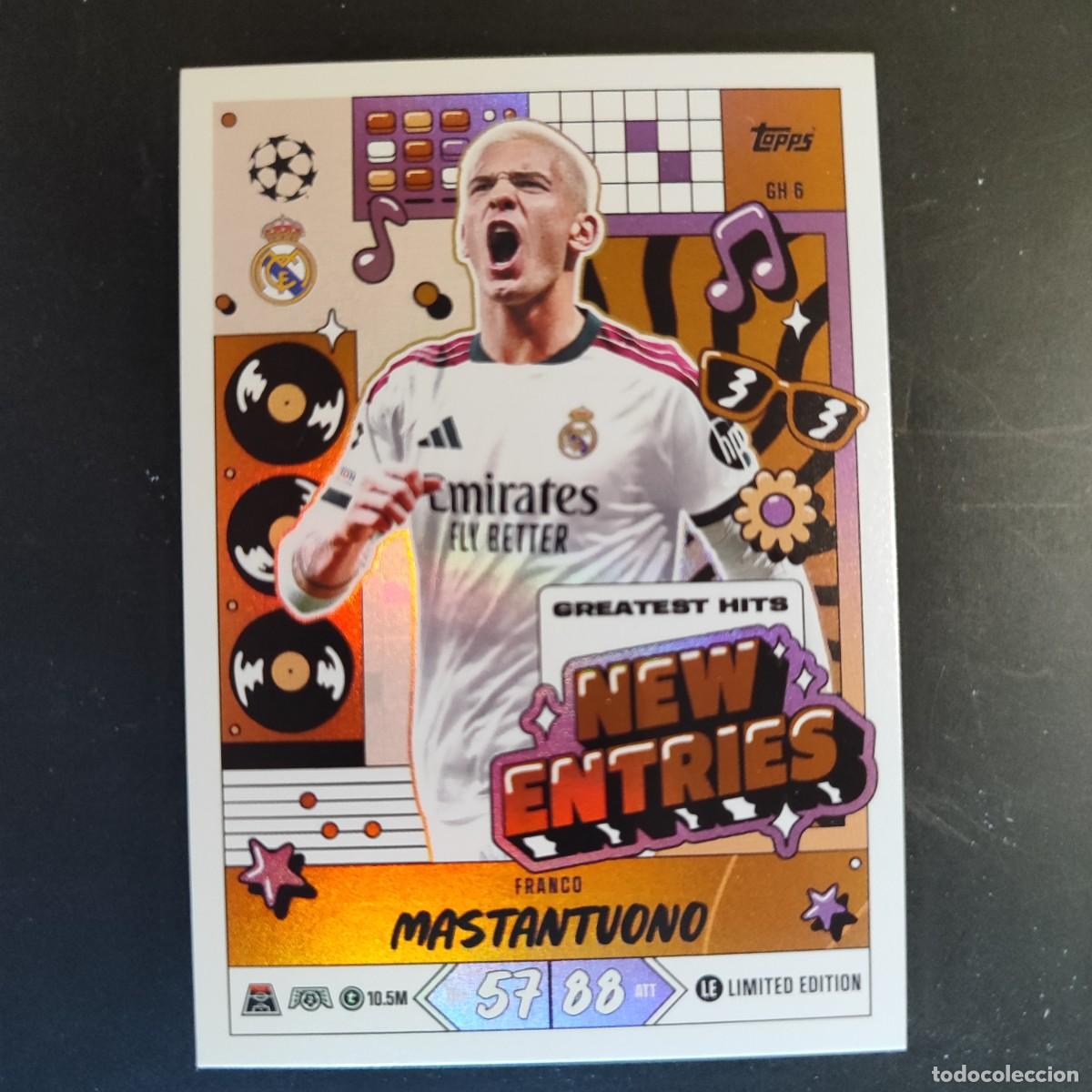 Cromos de f&uacute;tbol: 20 ANIVERSARIO MATCH ATTAX 26/27 UCL CARD NEW ENTRIES MASTANTUONO REAL MADRID LE # GH 6 TOPPS
