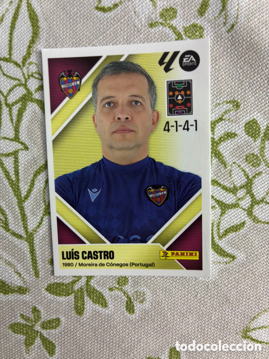 Cromos de f&uacute;tbol: Cromo Lu&iacute;s Castro Entrenador N&ordm; 2 Levante UD - Colecci&oacute;n Este Panini Liga 2026-27 (Sin Pegar)