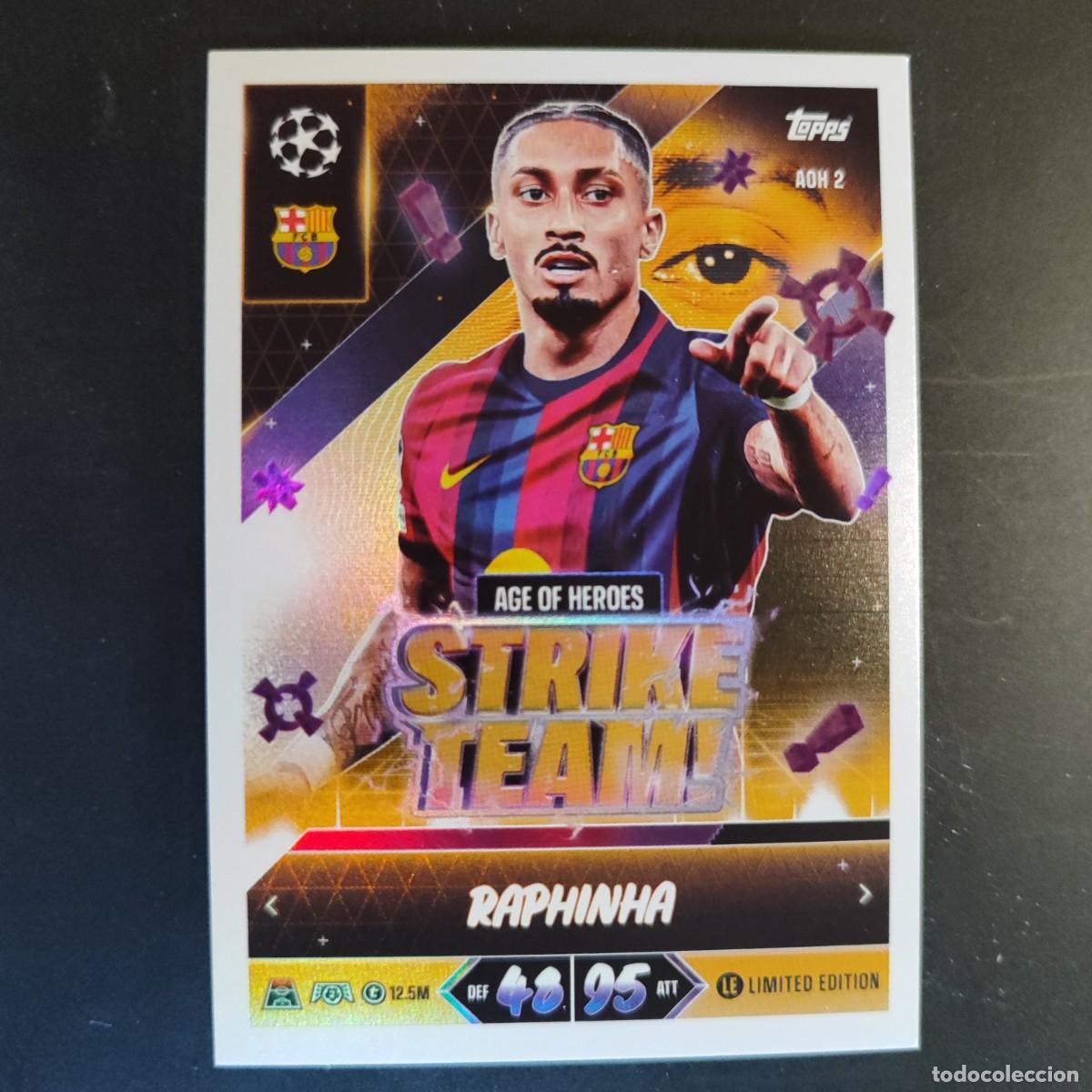 Figurine di Calcio: 20 ANIVERSARIO MATCH ATTAX 26/27 UCL CARD STRIKE TEAM RAPHINHA FC BARCELONA LE # AOH 2 TOPPS